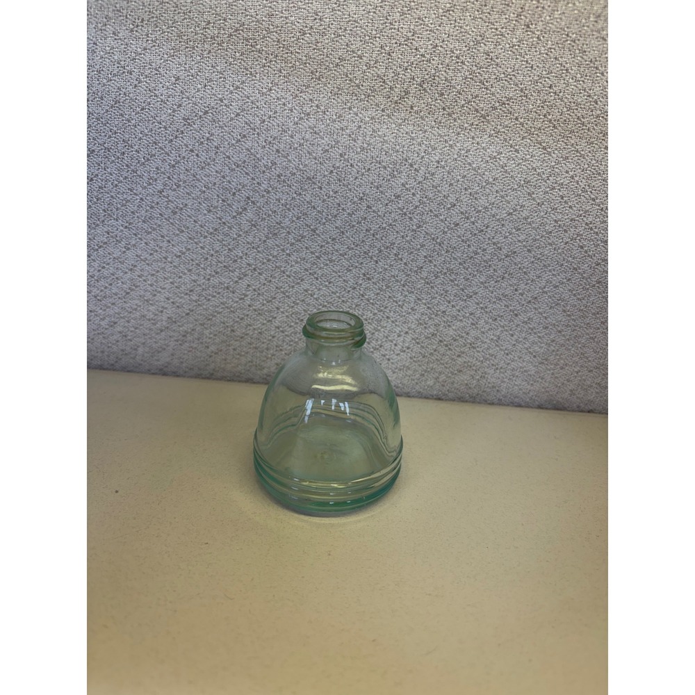 Vintage Light Green Glass Beehive Inkwell Dome Shape Bud Vase 2.25 Inch